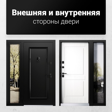 Коттедж Металл-Панель Черный RAL 9005 с фрамугой и багетом тип 1 и молотком