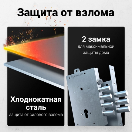 Коттедж Металл-Панель RAL 8017 с 2 фрамугами и стеклопакетом